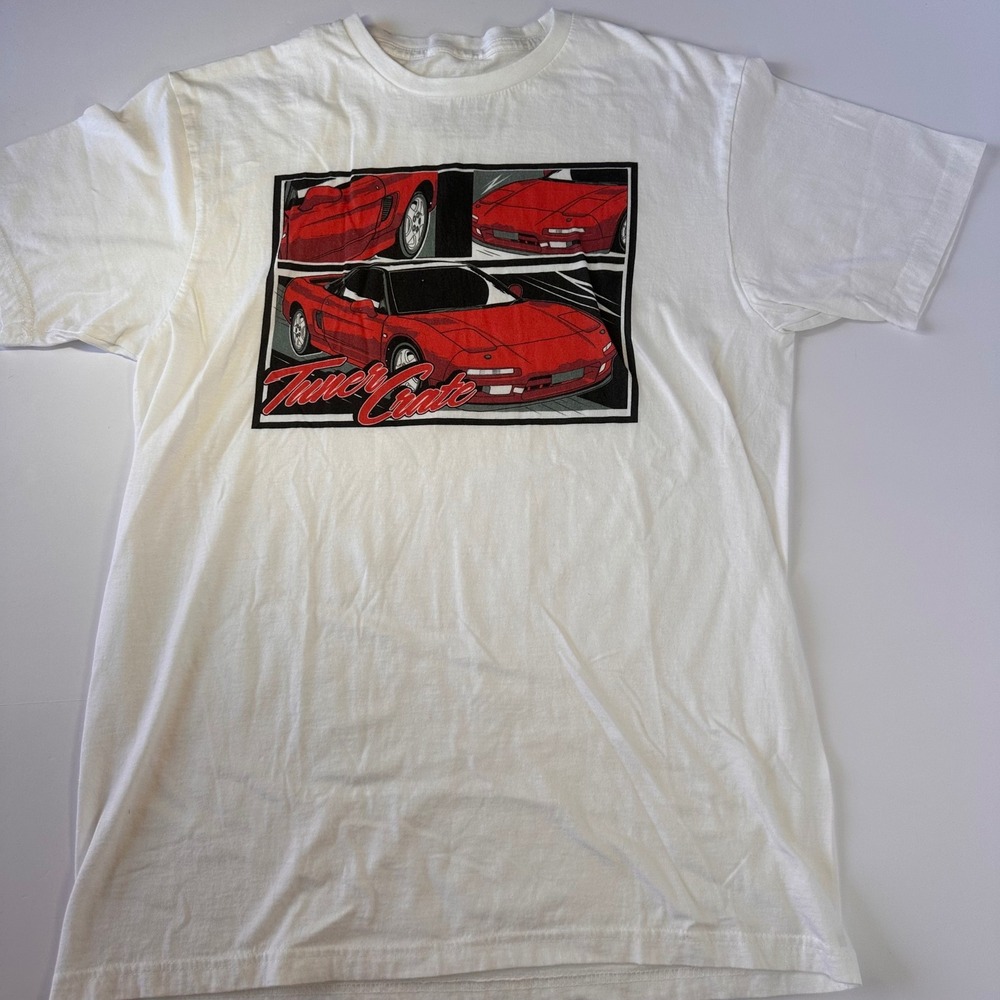 Primal Driven T Shirt Red Corvette Car‎ Graphic Tee White - Picture 6 of 6